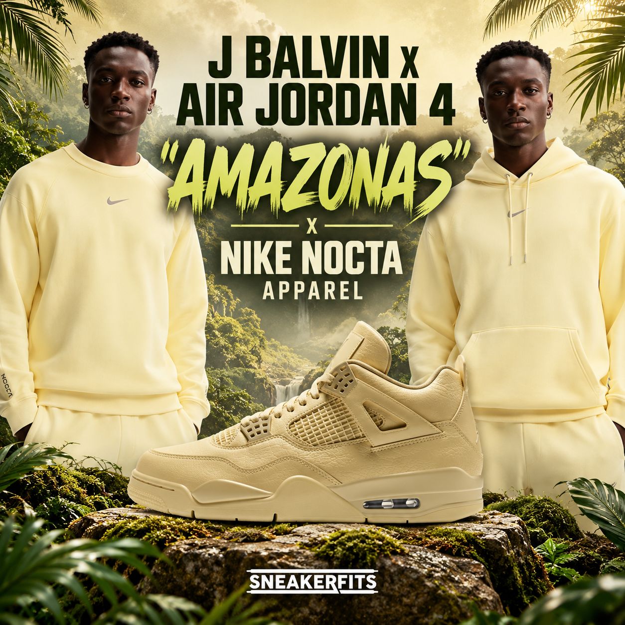 J Balvin x Air Jordan 4 Amazonas with matching Nike NOCTA apparel | SneakerFits