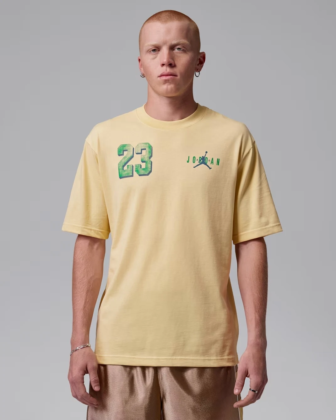 Jordan Brooklyn graphic T-shirt in Lemon Wash and Lucky Green