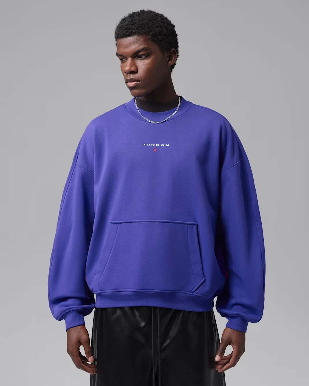 Jordan Flight Fleece crew-neck sweatshirt in Light Concord