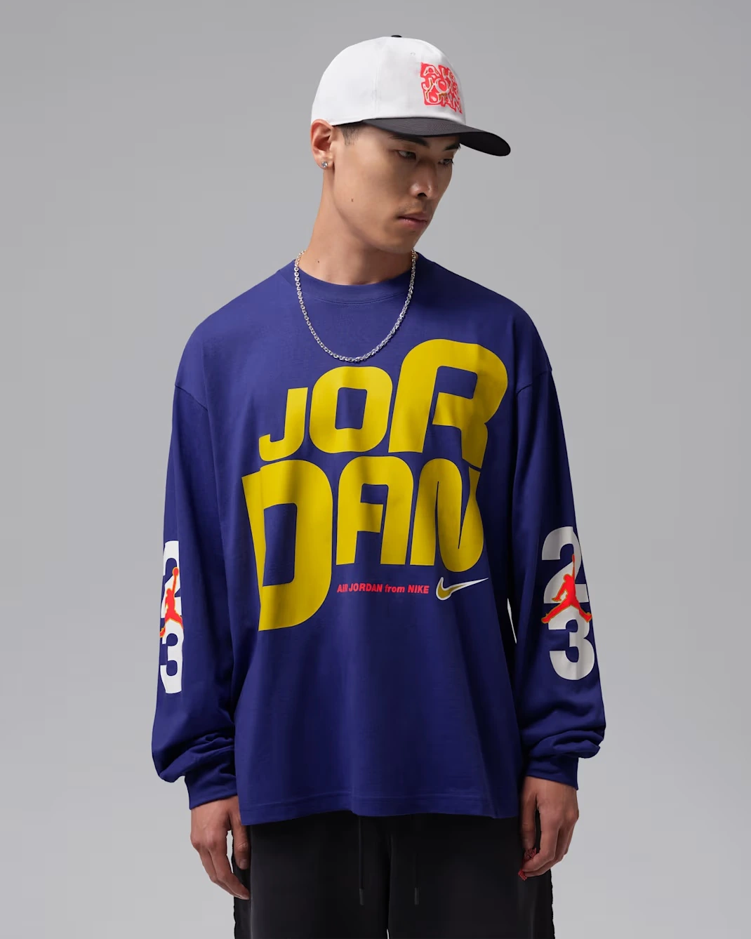 Jordan Flight men's long-sleeve graphic T-shirt in Light Concord