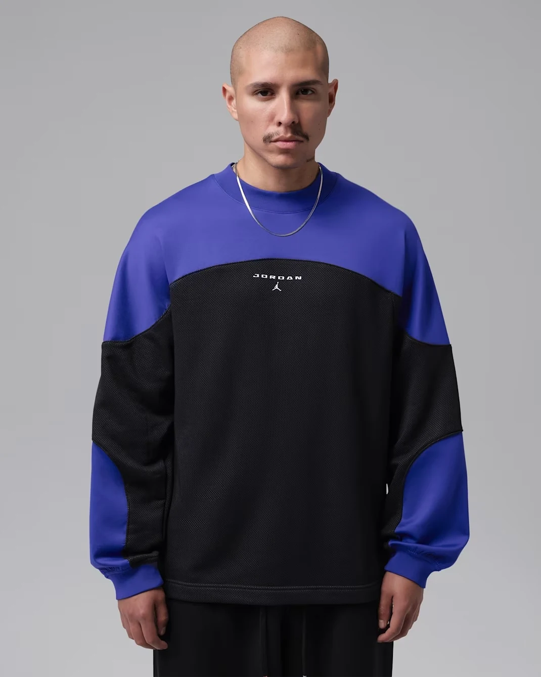 Jordan Flight Mountainside long-sleeve top in Black and Light Concord
