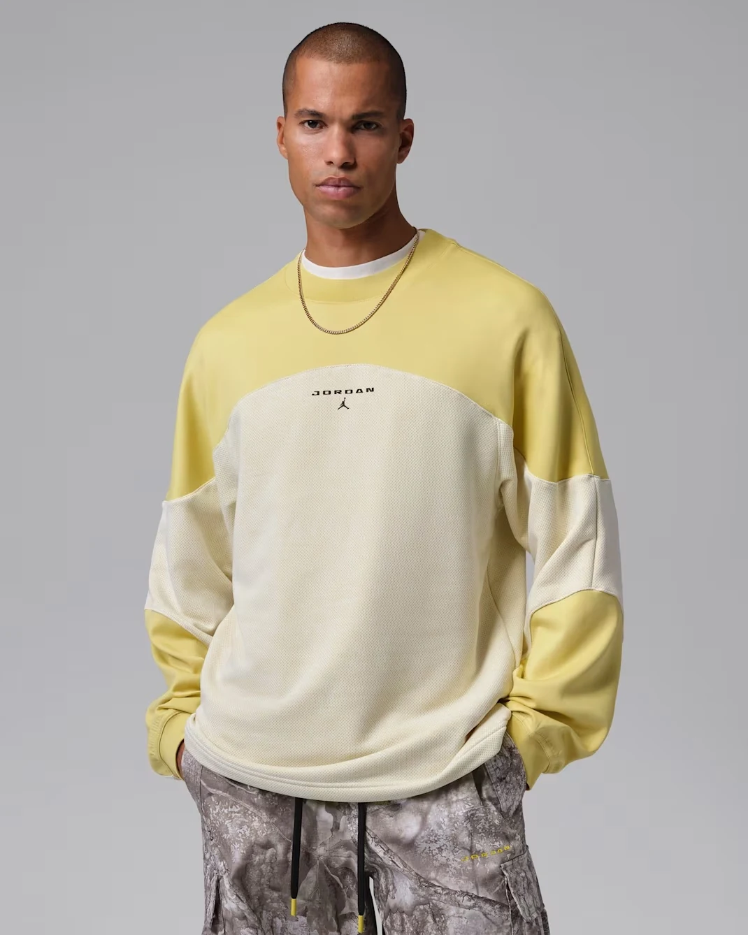 Jordan Flight Mountainside long-sleeve top in White, Celery and Black