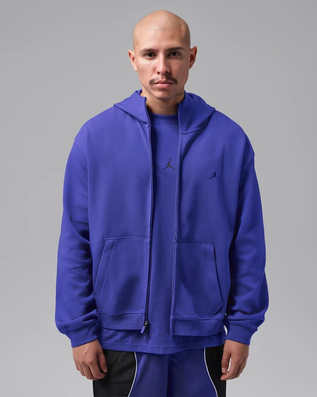 Jordan Sport Hoop Fleece Dri-FIT full-zip hoodie in Light Concord