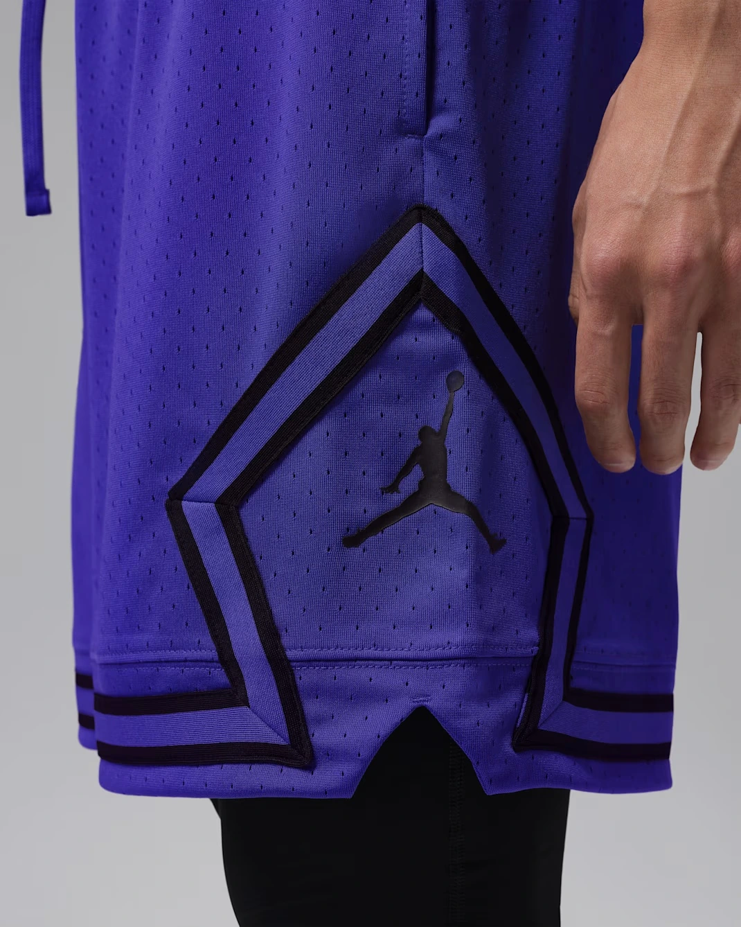 Jordan Sport men's Light Concord mesh diamond shorts detail