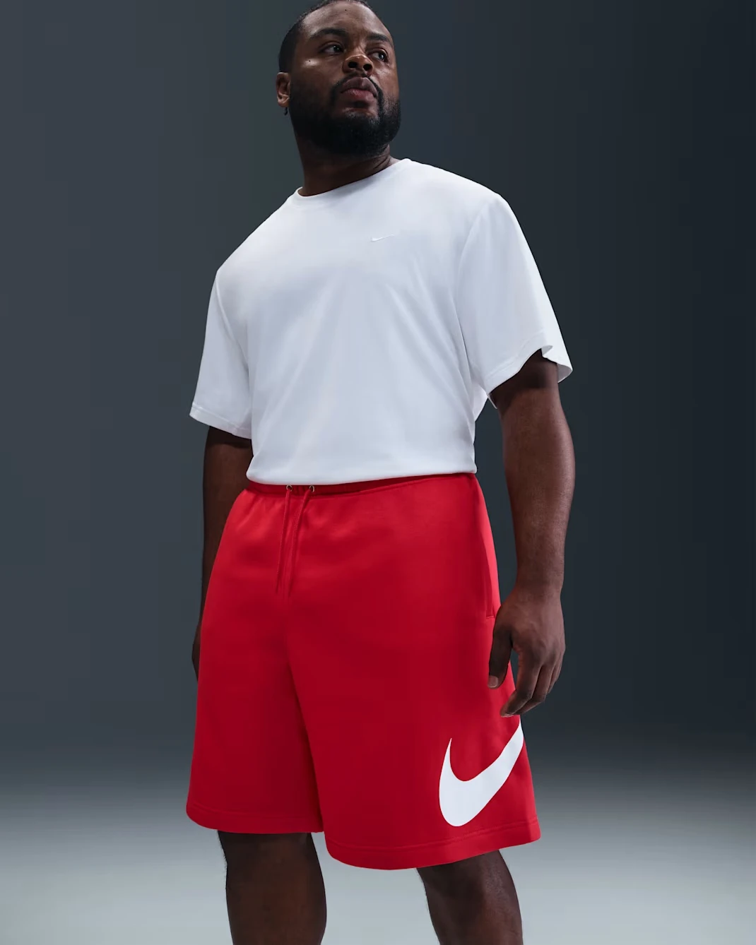 Nike Club Fleece shorts in University Red and White