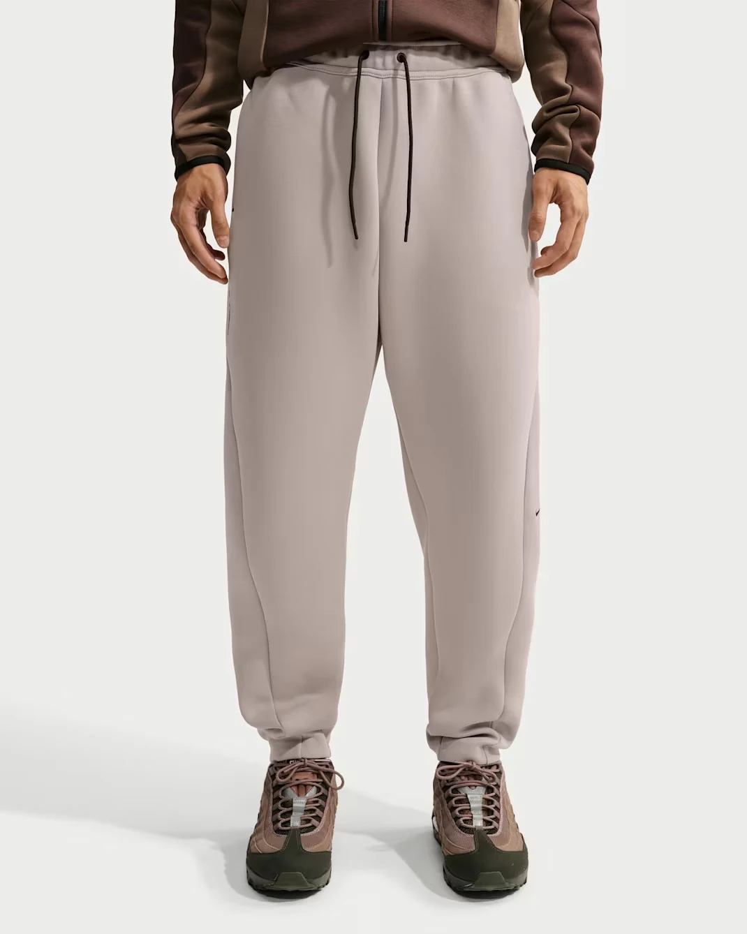 Nike Tech men's loose fleece pants in College Grey and Black