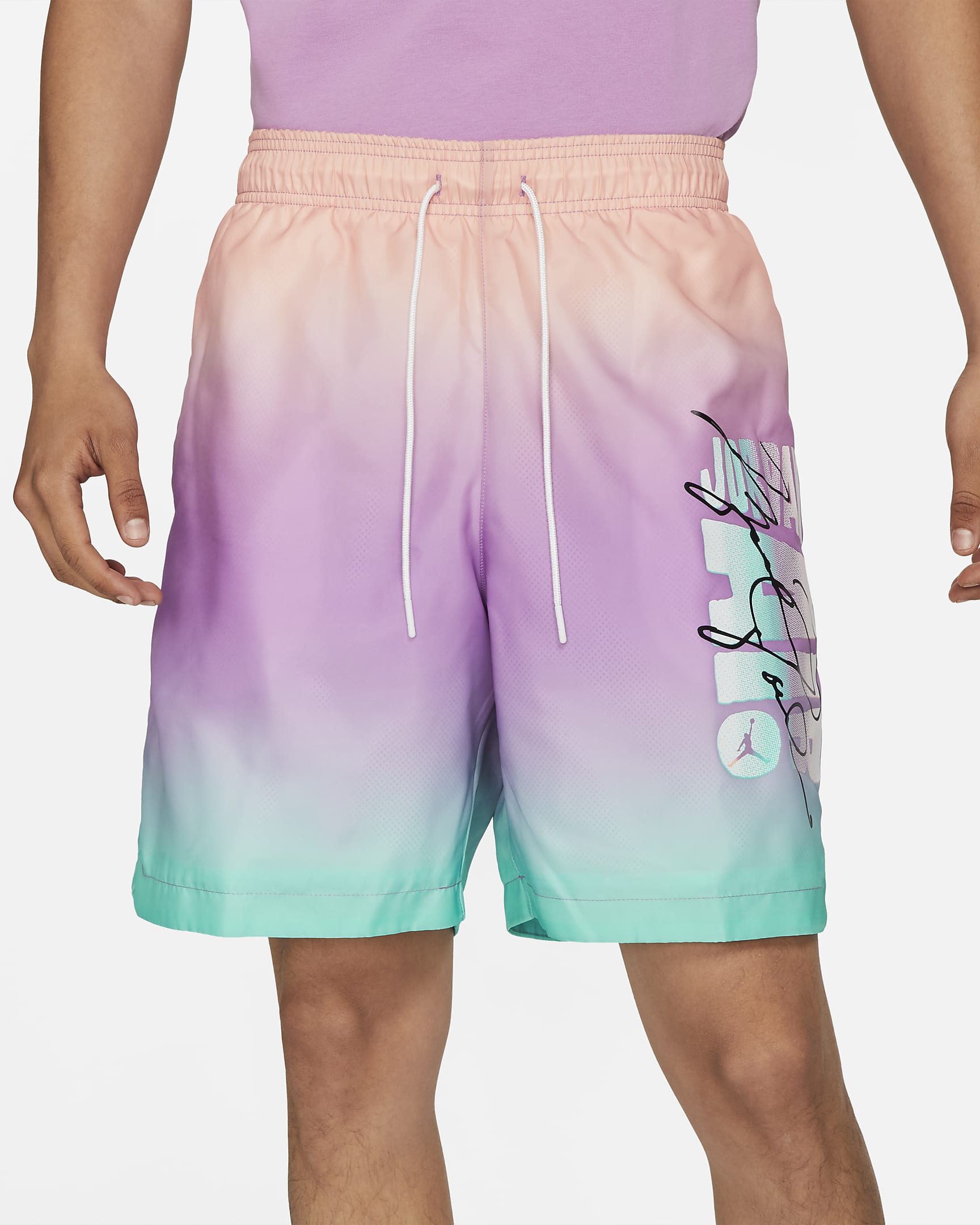 Air Jordan 1 Mid Purple Pulse Outfit Shirt and Shorts Match