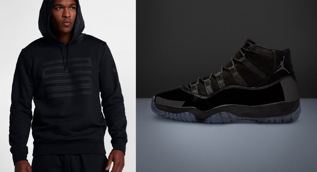 Air Jordan 11 Cap and Gown Black Hoodie | SneakerFits.com