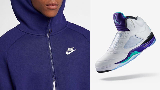 Jordan 5 Fresh Prince Purple Nike Hoodie Match | SneakerFits.com