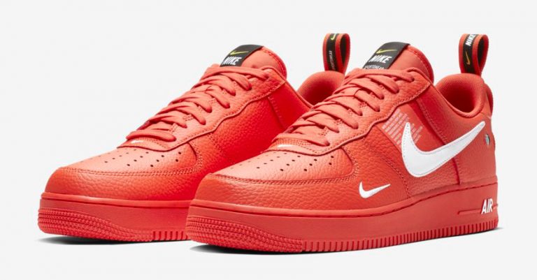 nike orange air force 1 07 lv8 utility trainers