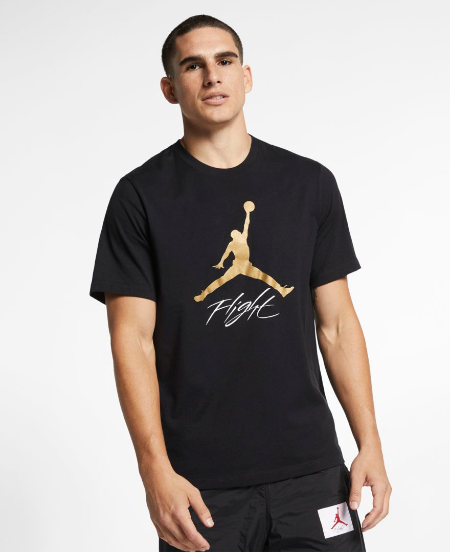 Air Jordan 1 Mid Black Metallic Gold Shirt | SneakerFits.com