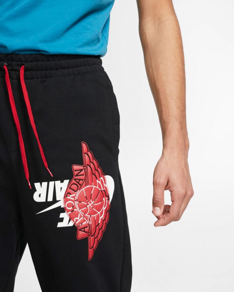 black and red jordan pants