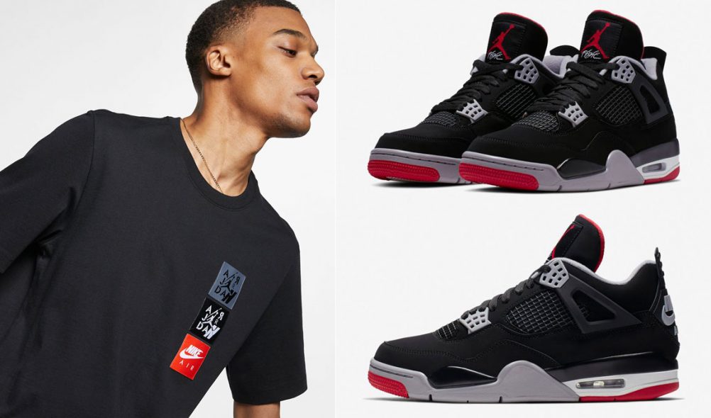 Air Jordan 4 Bred 2019 Nike Air Shirt | SneakerFits.com