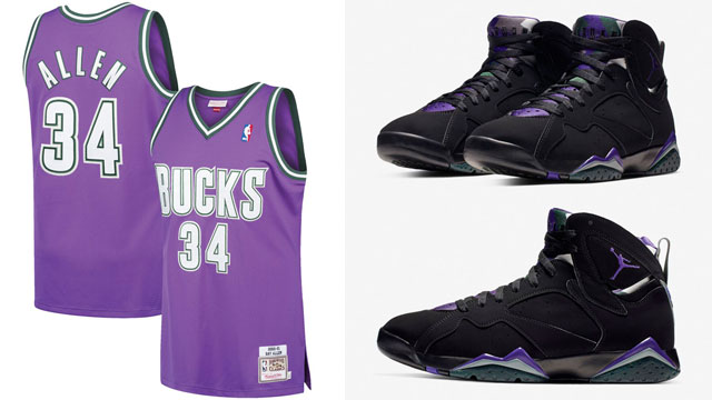 Air Jordan 7 Ray Allen Bucks Retro Jersey | SneakerFits.com
