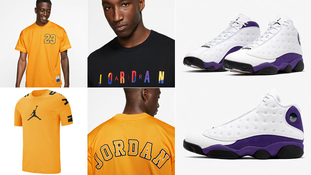 Air Jordan 13 Lakers Matching Shirts 