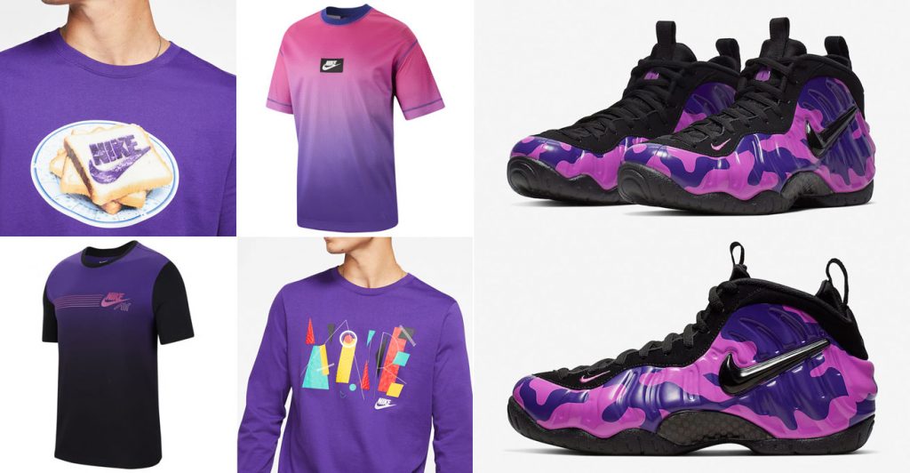 Foamposite Pro Purple Camo Nike Shirts to Match | SneakerFits.com