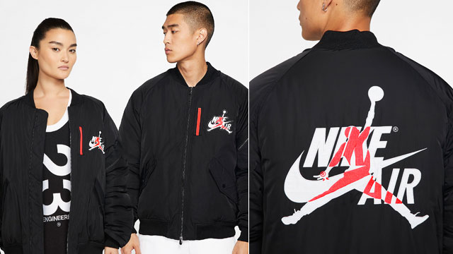 Jordan Black Infrared Wings Ma 1 Jacket Sneakerfits Com