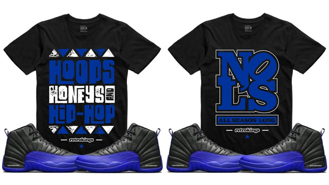blue and black 12s shirt