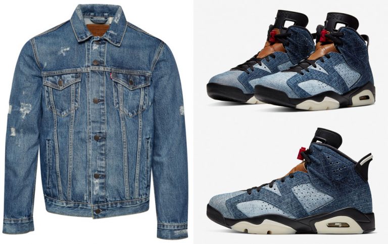 washed denim jordan 6 outfit