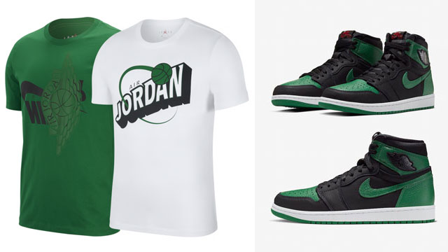jordan 1 green and black shirt