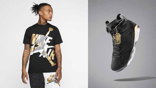 black and gold jordan 6 outfit