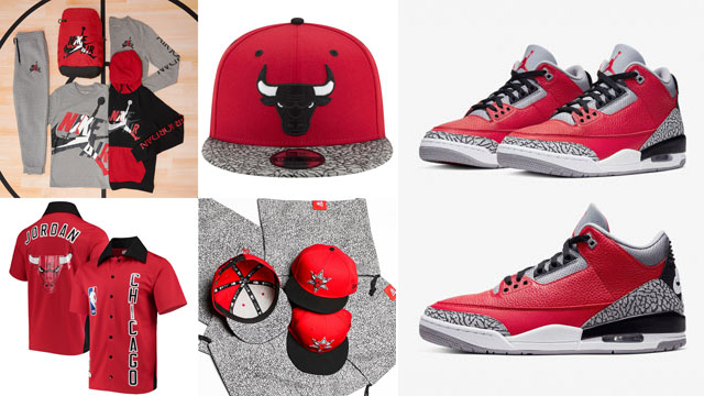 Air Jordan 3 Red Cement Clothing to 