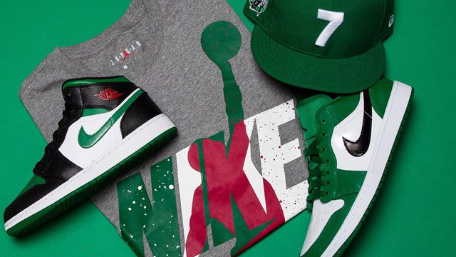 Air Jordan 1 Pine Green Shirt Hat Match 