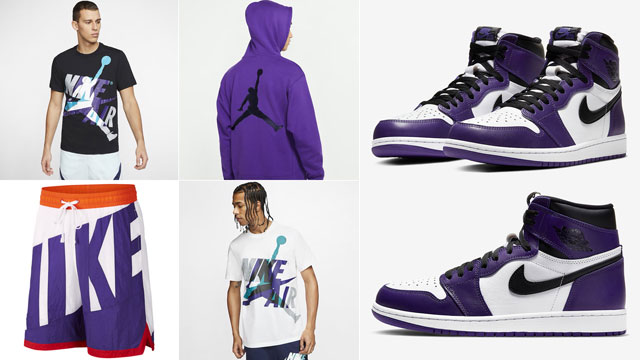 court purple jordan 1 clothing