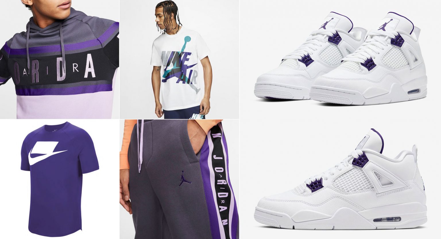 air jordan 4 purple metallic outfit