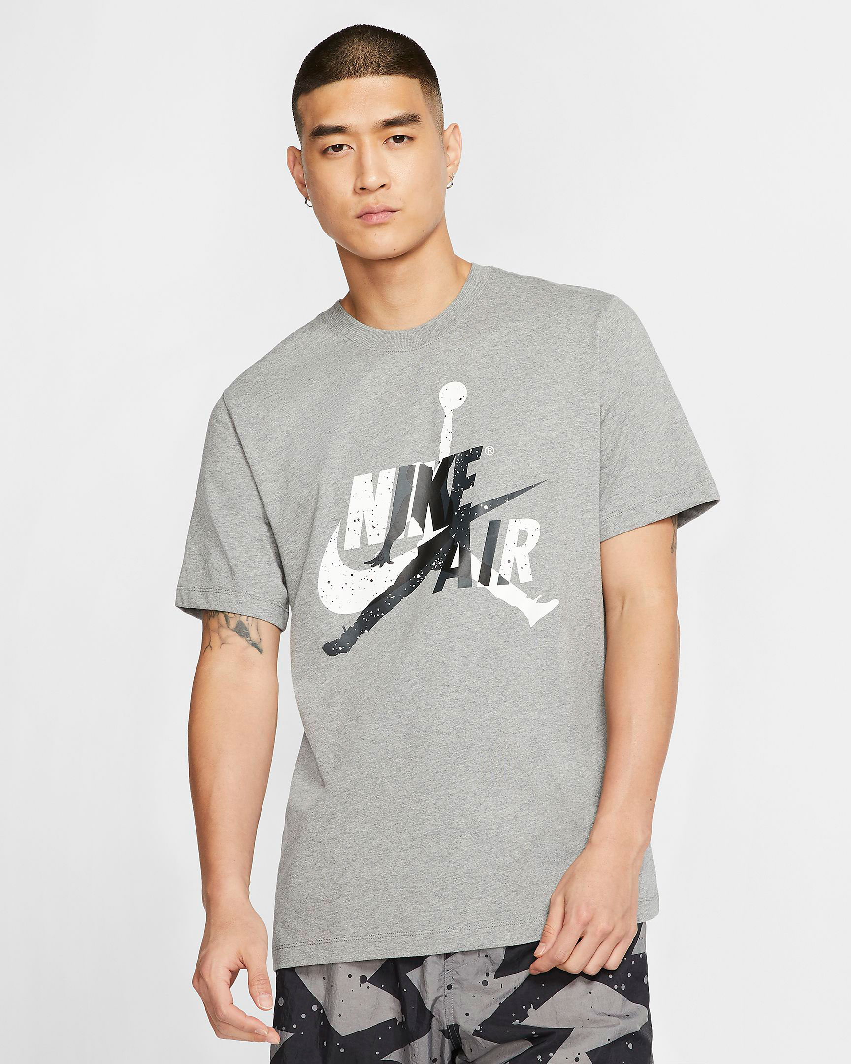 Air Jordan 1 Mid Smoke Grey Shirt Shorts Outfit | SneakerFits.com