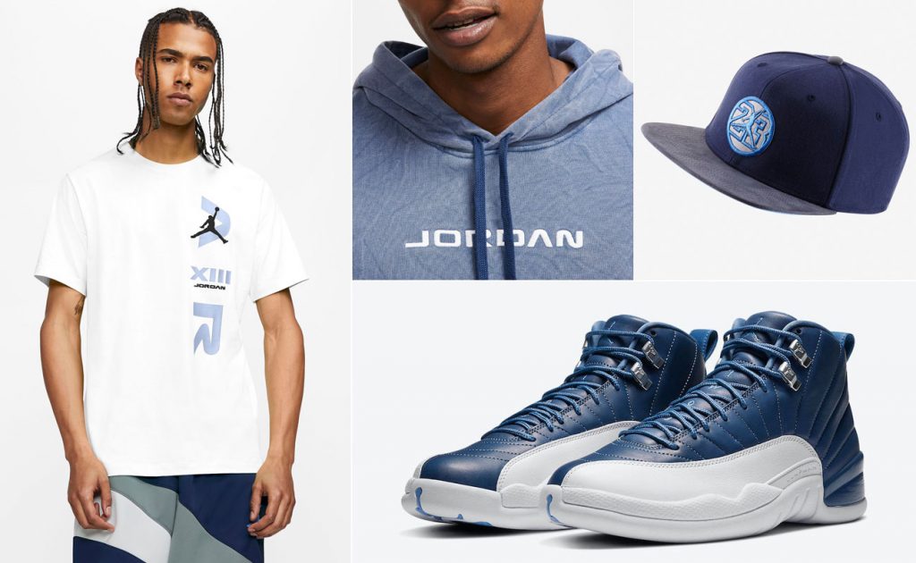 Air Jordan 12 Indigo Stone Blue Clothing | SneakerFits.com