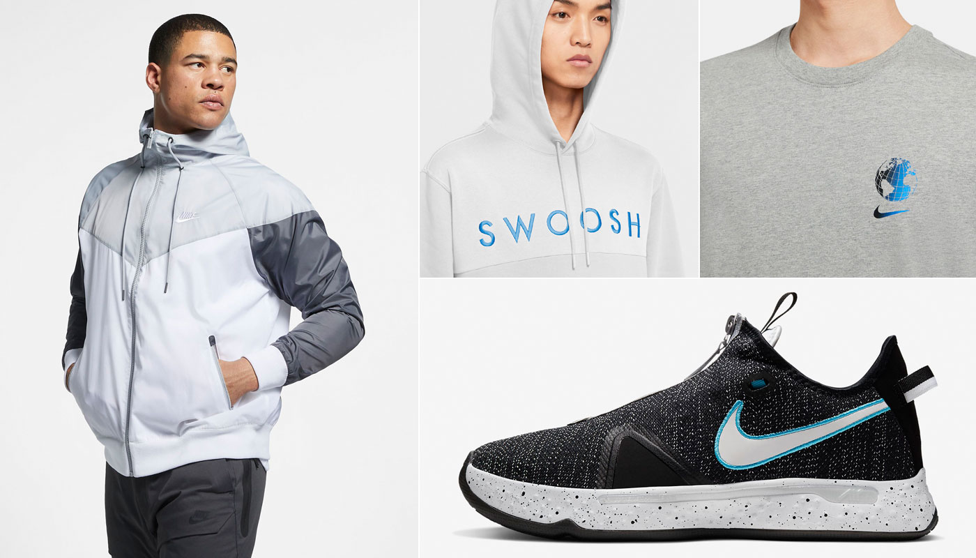 Nike PG 4 Black Grey Blue Clothing Match | SneakerFits.com