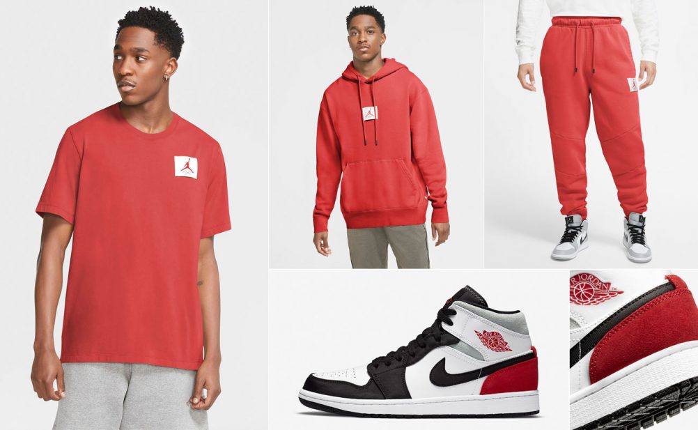 Air Jordan 1 Mid Track Red Clothing Match | SneakerFits.com