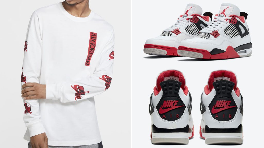 jordan 4 fire red clothing