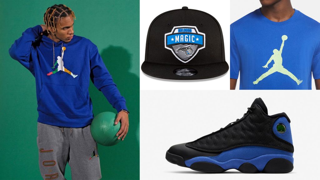 jordan 13 black hyper royal outfit