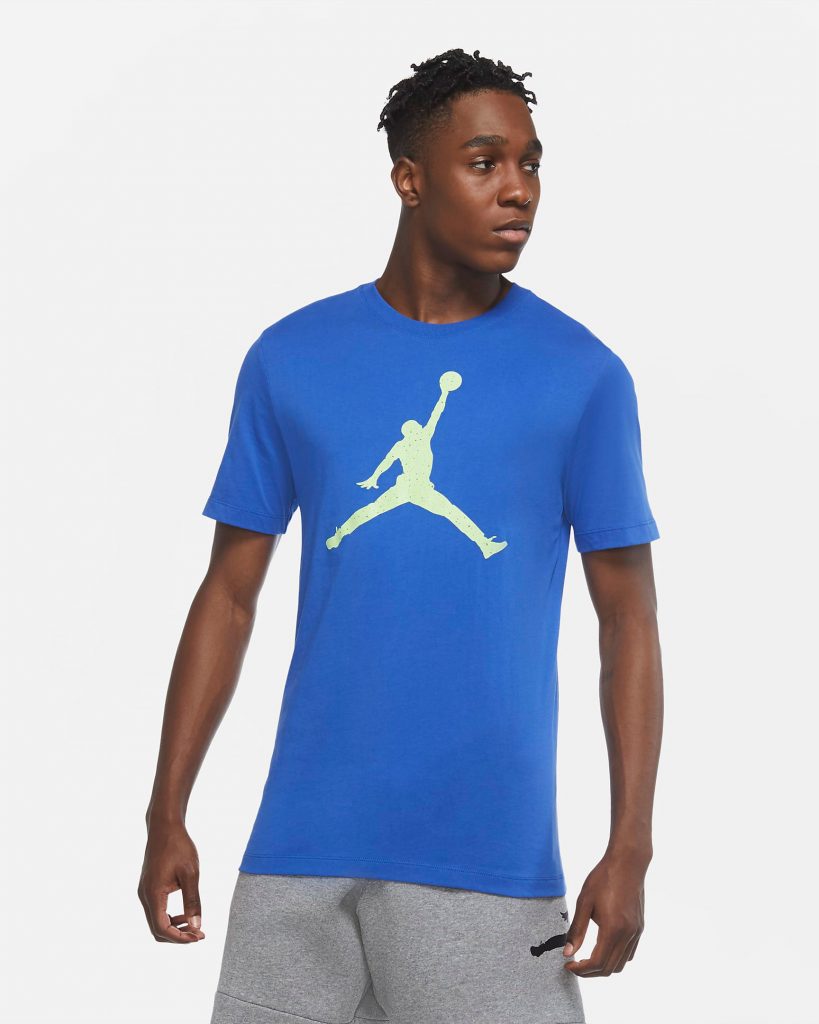 blue and grey jordan shirt