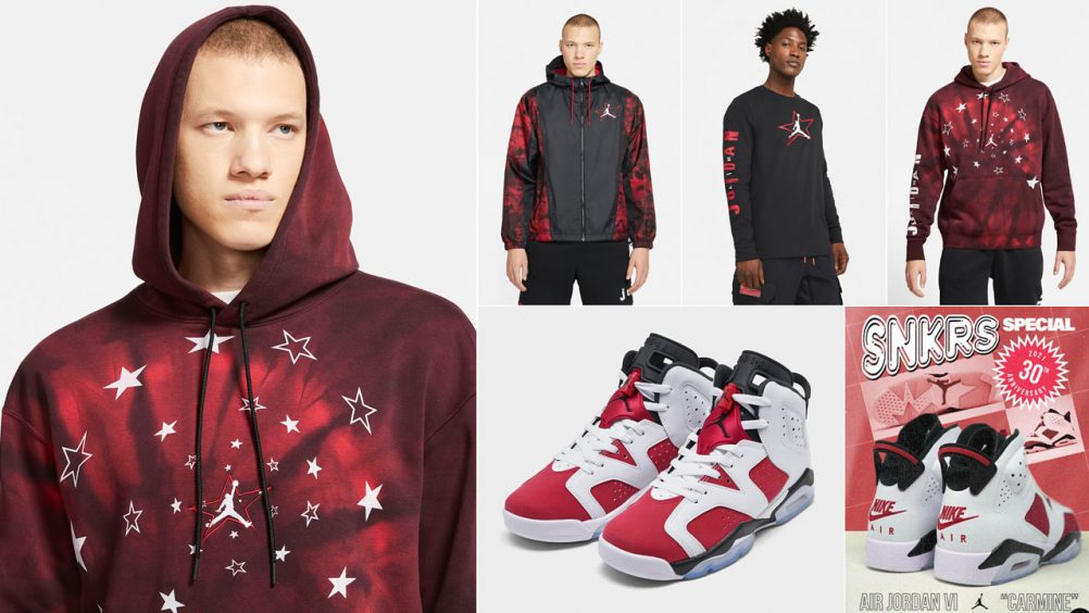 jordan 6 carmine clothing