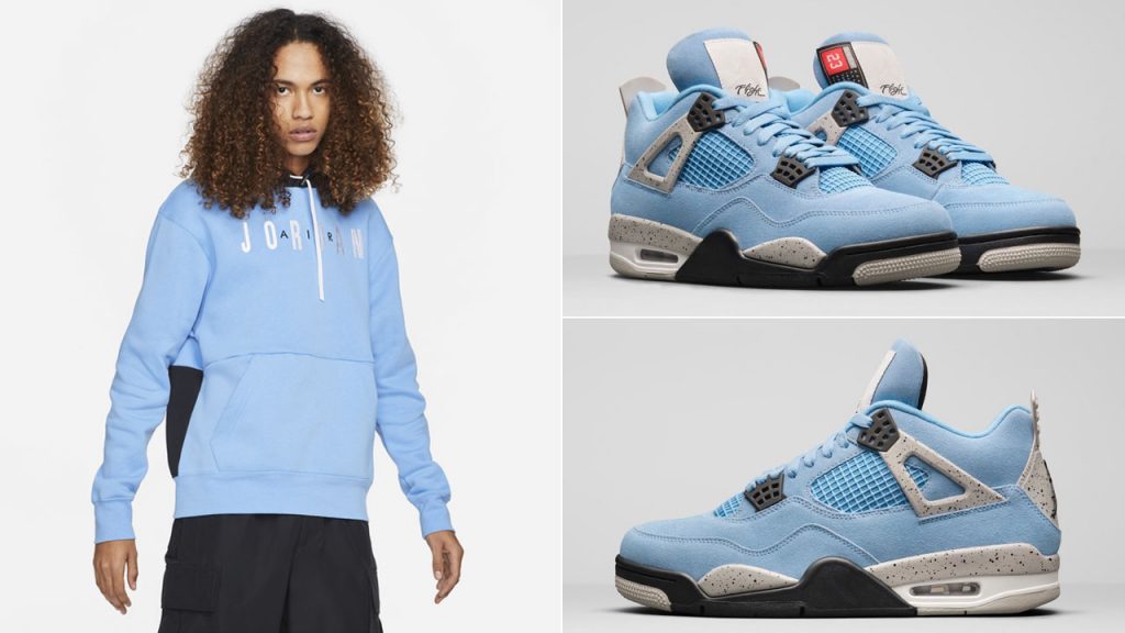 Air Jordan 4 University Blue Hoodie Outfit