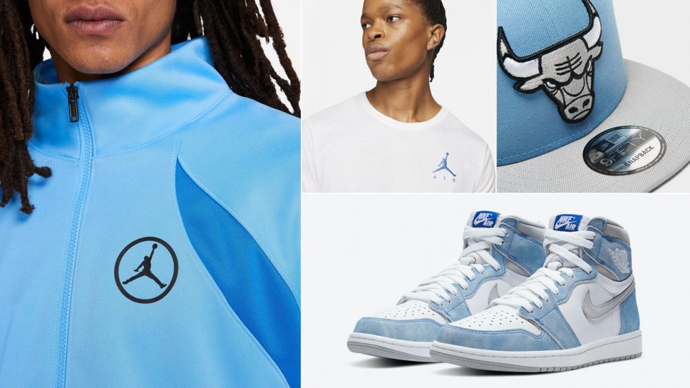 blue air jordan 1 outfit