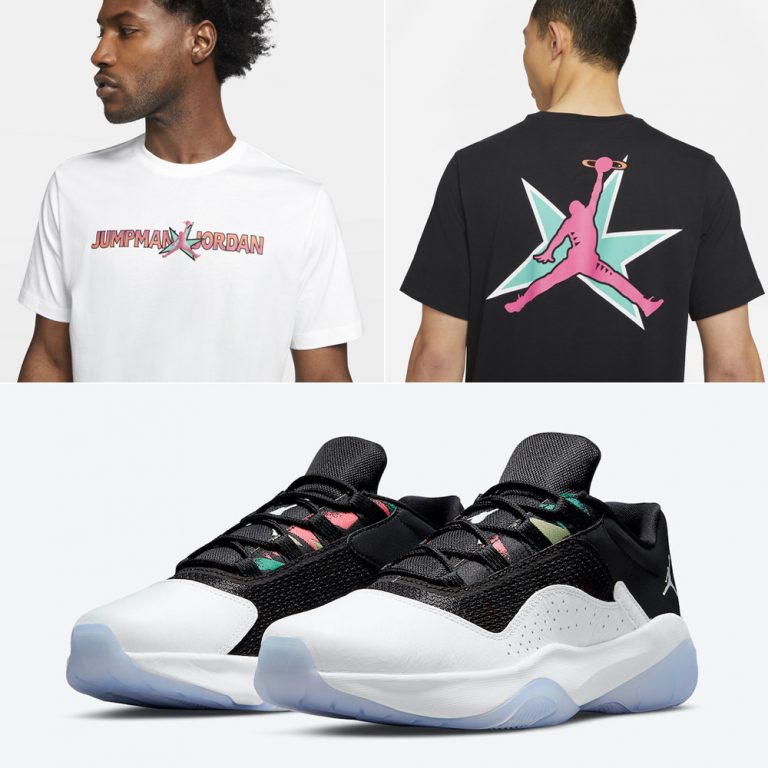 Air Jordan 11 CMFT Low White Black South Beach Shirts Shorts