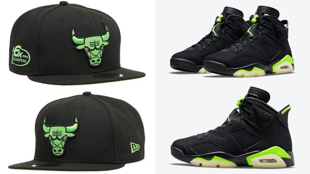 jordan-6-electric-green-bulls-new-era-hat