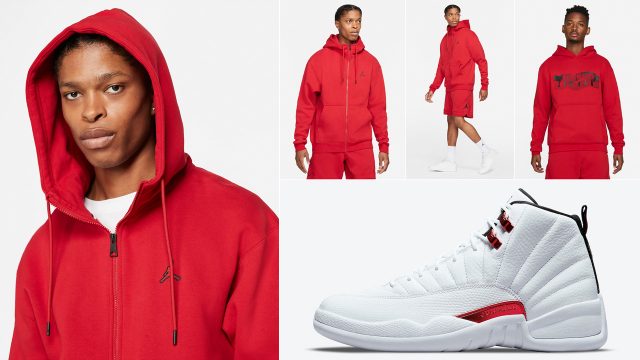 black and red jordan 12 outfit