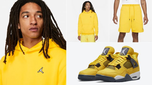 air-jordan-4-lightning-yellow-hoodie-shorts-outfit