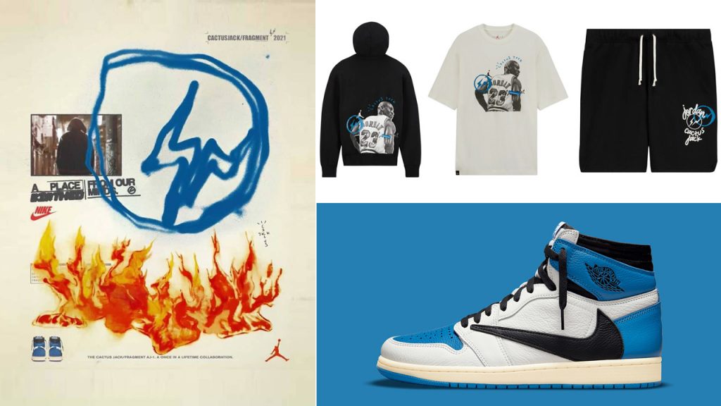 Travis Scott Fragment Air Jordan 1 High Shirts and Outfits