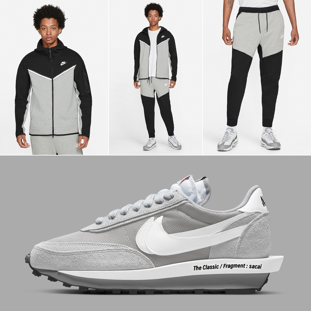 Sacai Fragment Nike LDWaffle Grey Shirts Clothing Outfits
