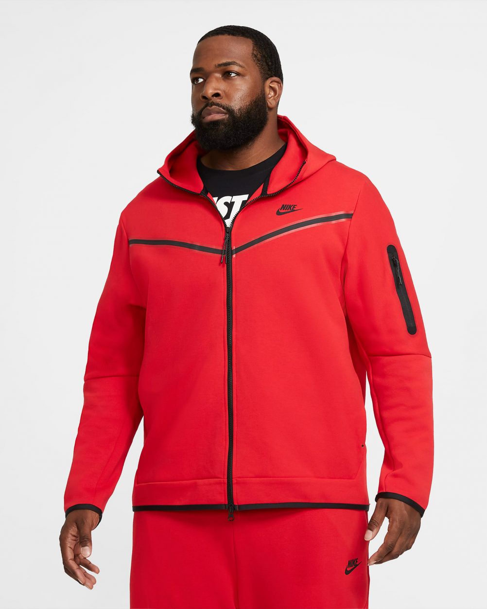 Air Jordan 1 Patent Bred x Nike Tech Fleece Hoodie and Pants