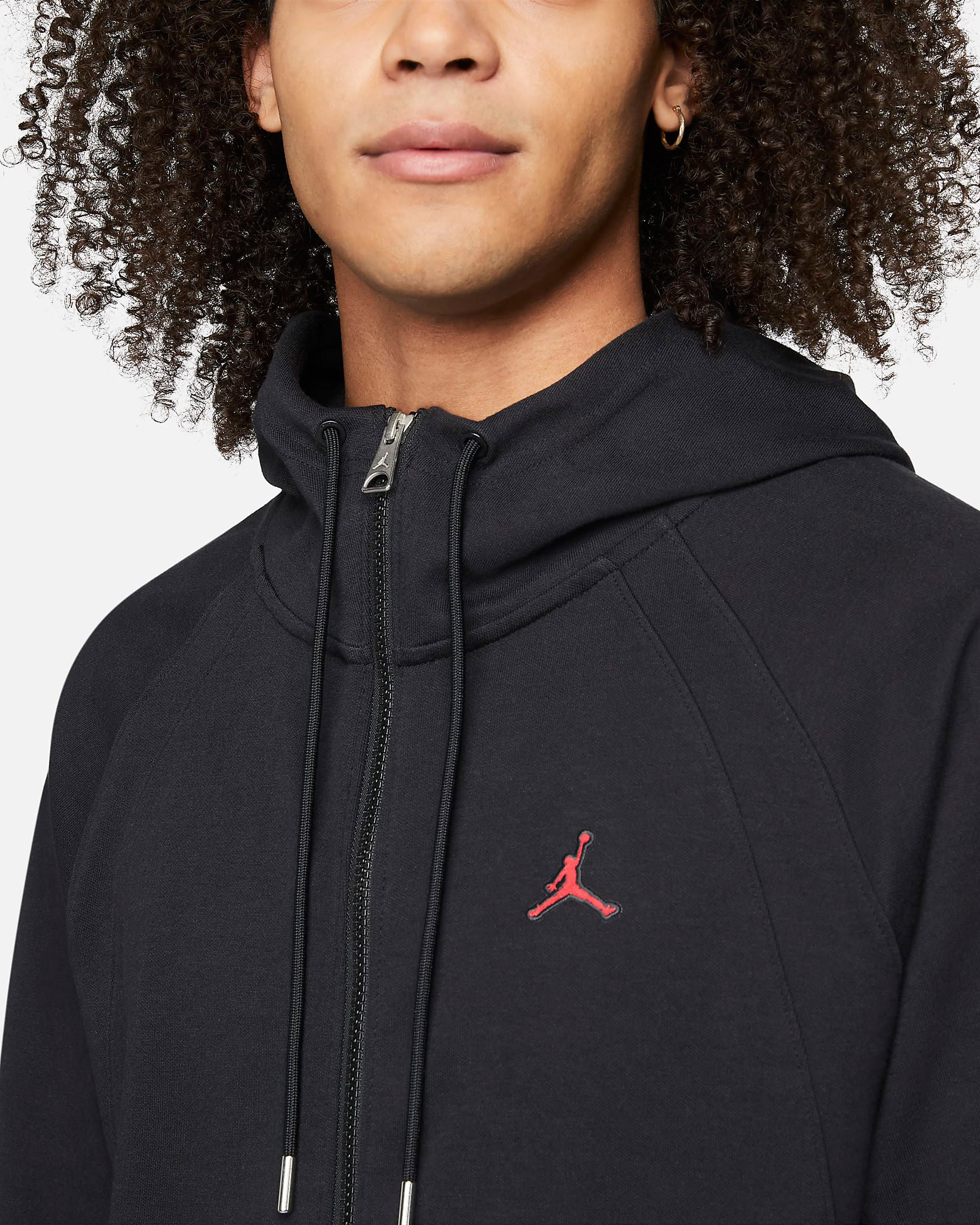 Jordan Essentials Warmup Jacket in Black Gym Red