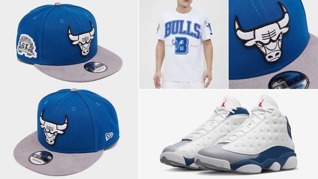air-jordan-13-french-blue-bulls-shirt-hat-outfit