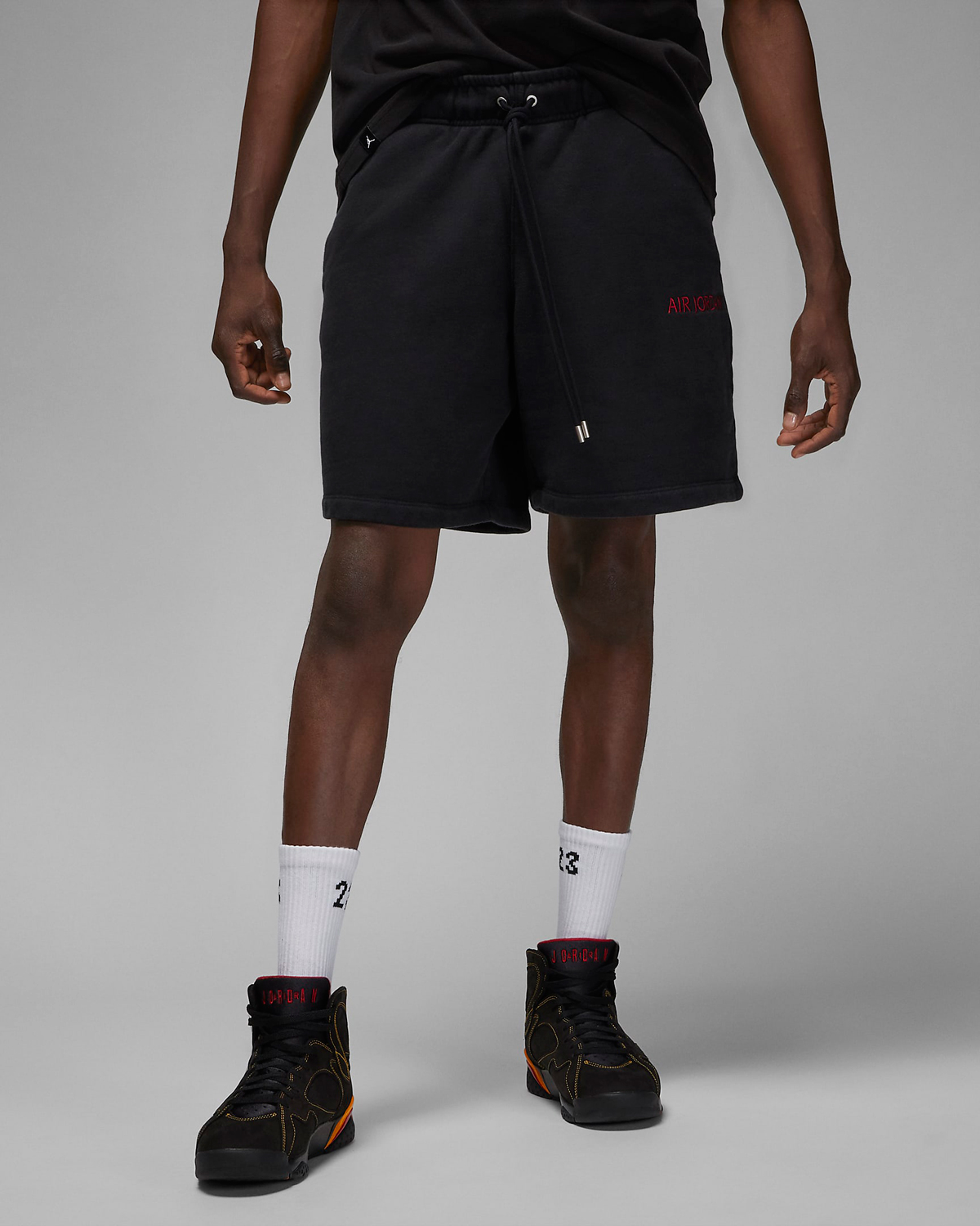 Air Jordan Wordmark Shirt Hoodie and Shorts in Black Gym Red