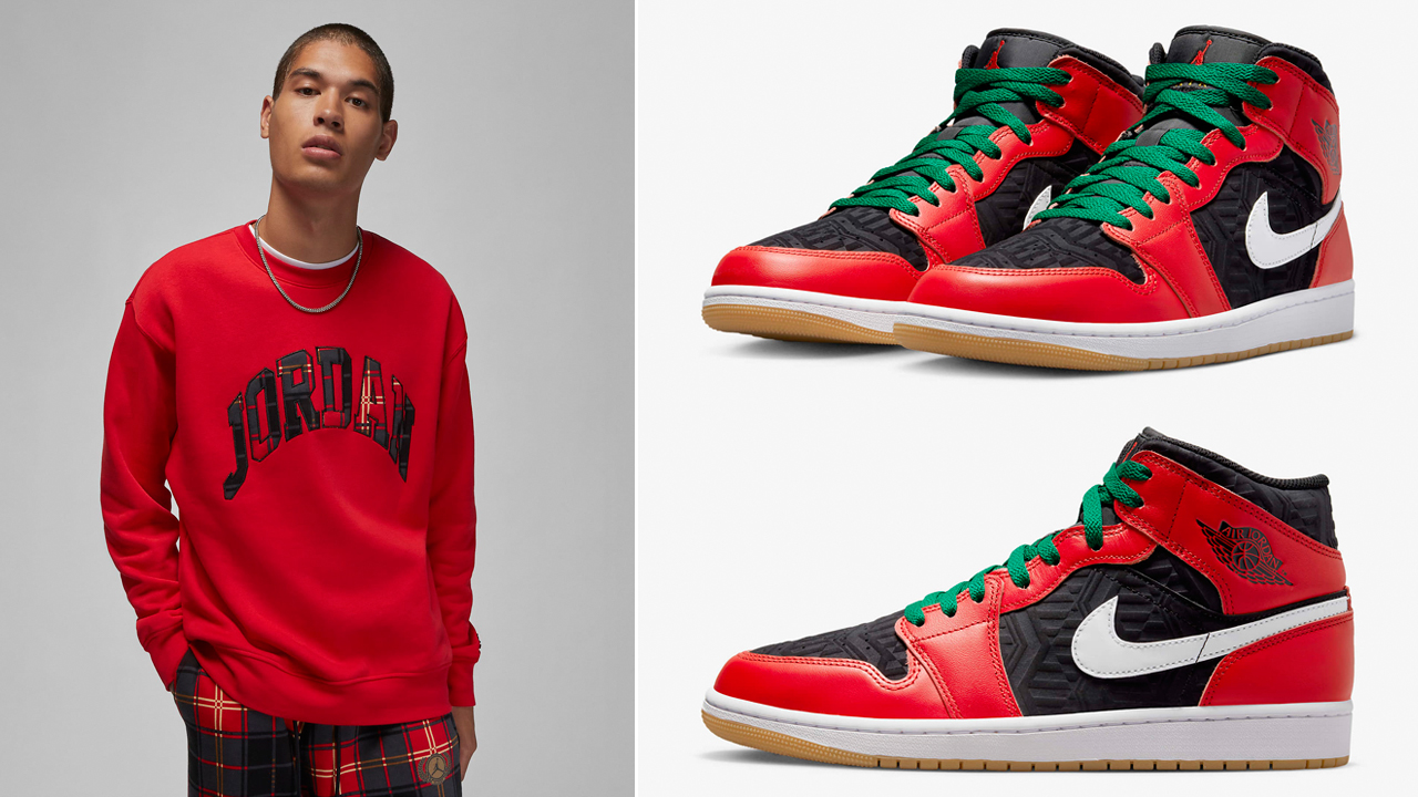 How to Style the Air Jordan 1 Mid SE “Christmas” With Matching Outfits ...